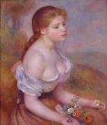 Pierre Renoir Young Girl With Daisies France oil painting reproduction